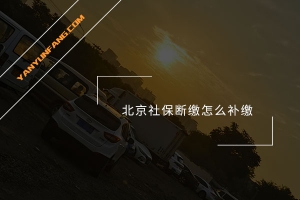 北京社保断缴怎么补缴？