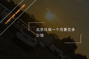 2024年北京社保一个月要交多少钱？
