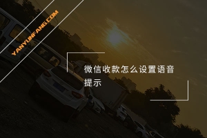 微信收款怎么设置语音提示？
